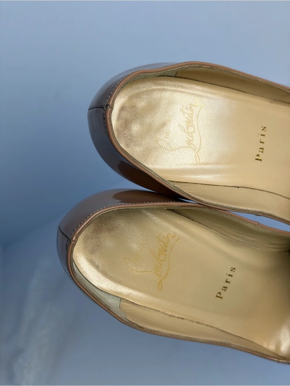 Christian Louboutin New Very Prive Patent Leather Peep Toe Pumps Stiletto Heels